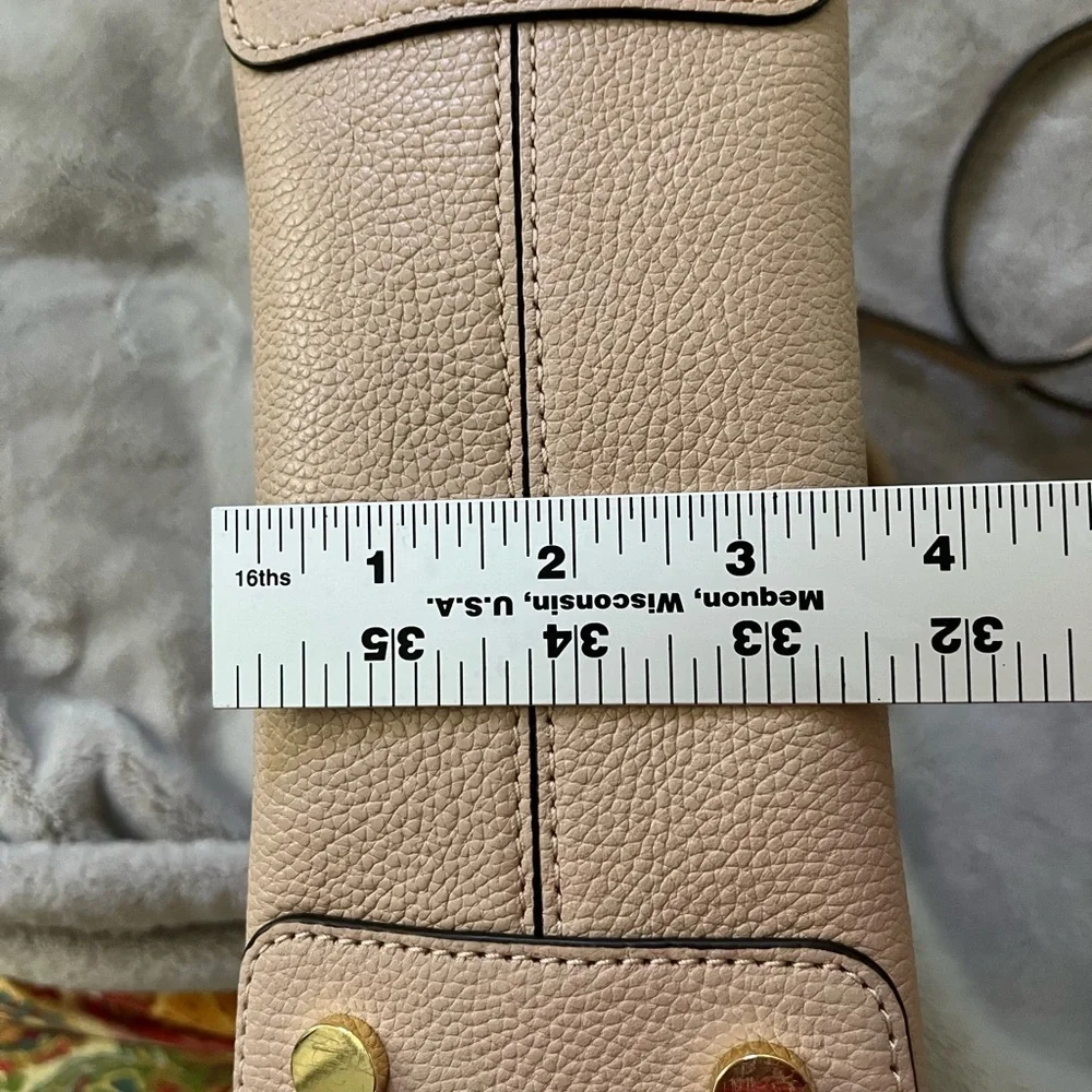 Michael Kors Mercer Beige Leather Handbag Small Satchel Crossbody Minimalist
